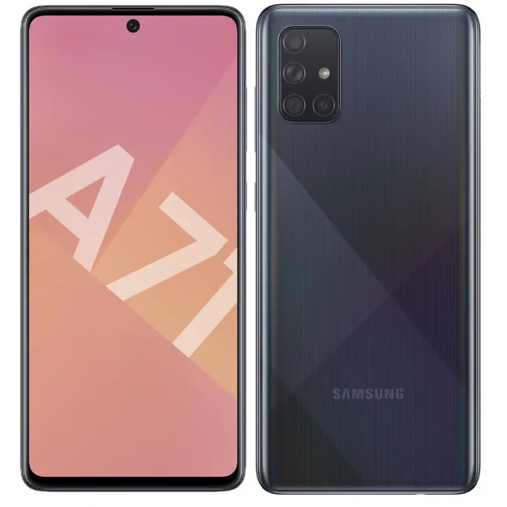 Refurbished Samsung Galaxy A71 Black voorkant
