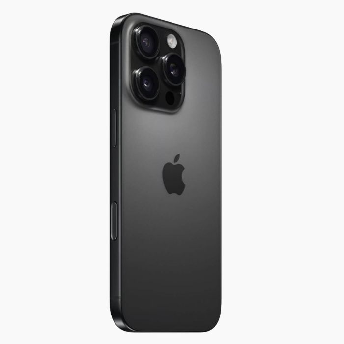 Refurbished iPhone 16 Pro Max Titanium Black achterzijkant